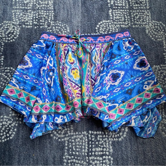 🦋 ZARA BOHO BLUE MULTI ASYMMETRICAL MINI SKIRT! - Picture 12 of 16